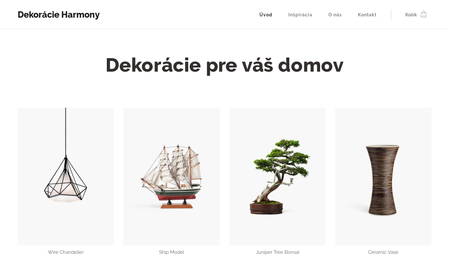 Šablóna: E-shop s dekoráciami