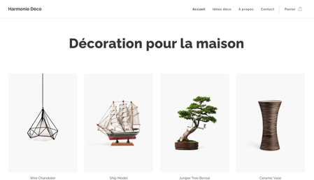 Modèle : magasin de décoration