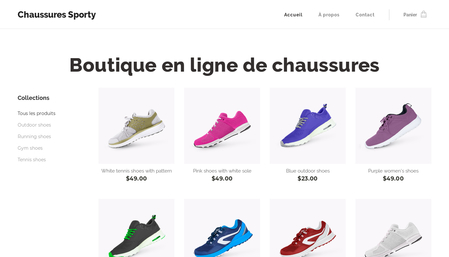 Template Magasin de chaussures