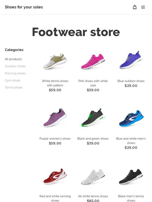 Shoe Store Template - Website template - Webnode