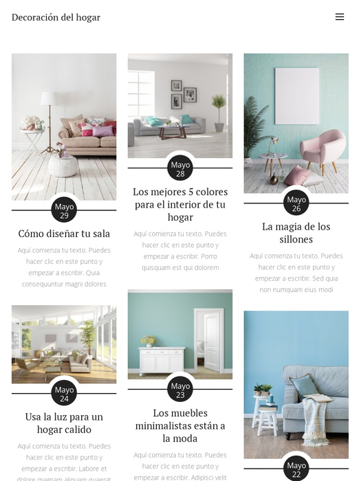 Plantilla decoración del hogar - Plantilla web - Webnode