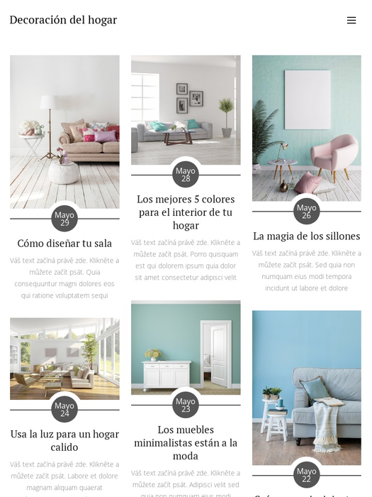 Plantilla decoración del hogar - Plantilla web - Webnode