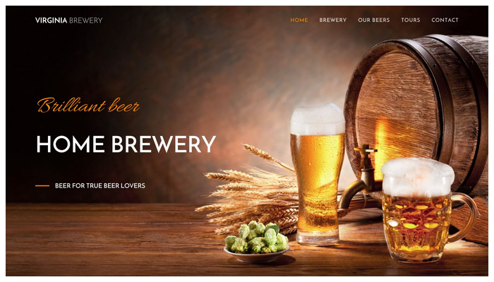 Home Brewery Website Template - Website template
