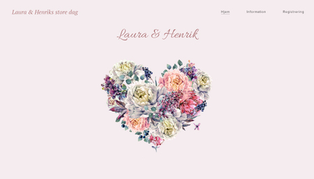 Hjertebryllup skabelon