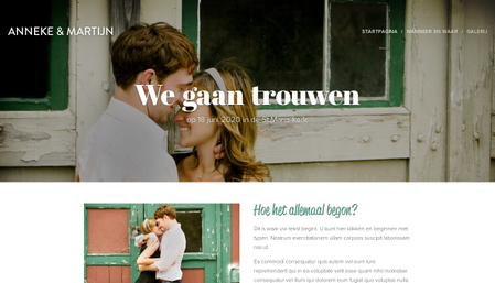 Bruiloft website sjabloon