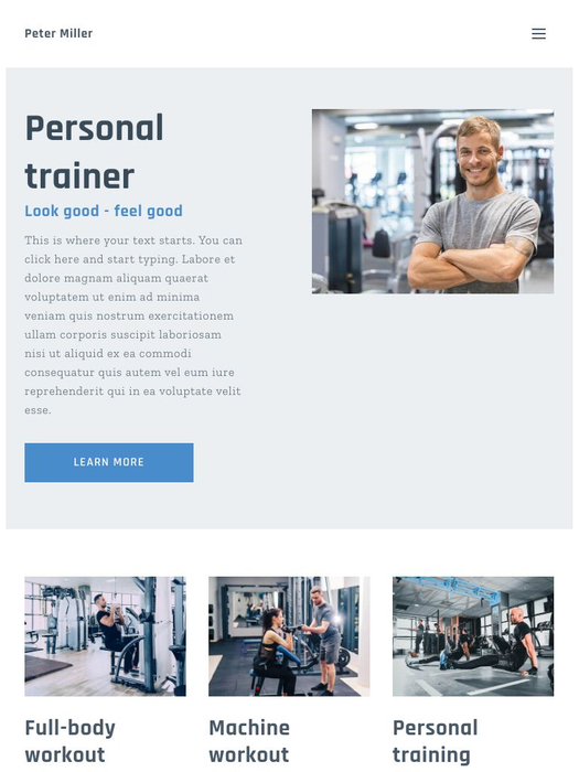 Personal Trainer Website Template Website template