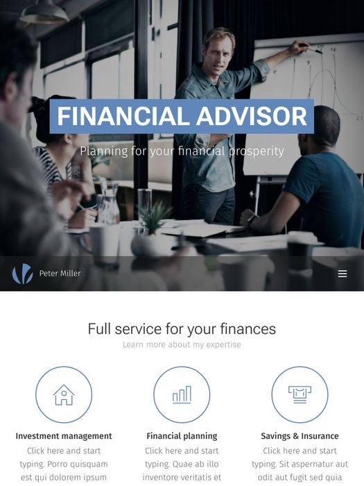 Financial Advisor Website Template - Website template