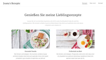 Webseite für Rezepte