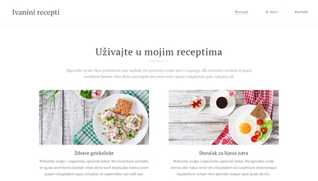 Predložak Kulinarska web-stranica