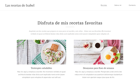 Plantilla para web de cocina