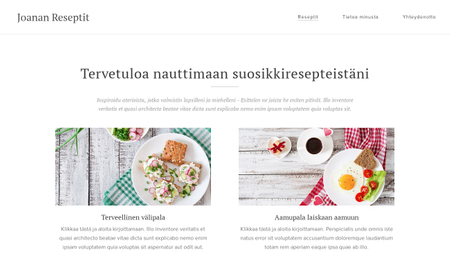 Sivupohja - Kokkauskotisivu