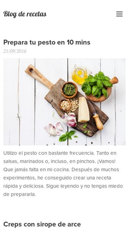 Plantilla para blog de cocina - Plantilla web - Webnode