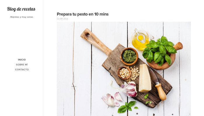 Plantilla para blog de cocina - Plantilla web - Webnode