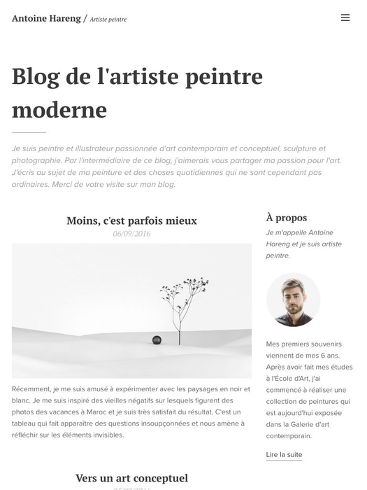 Modèle : Blog d'art - Modèle - Webnode