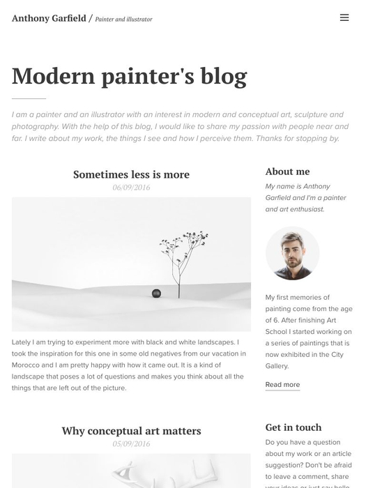 Art Blog Website Template - Website template