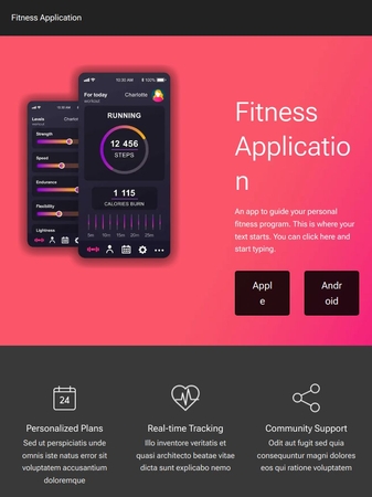 Fitness App Website Template - Website template