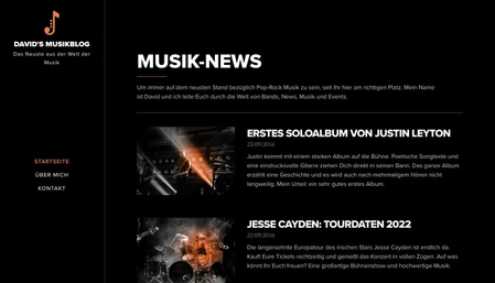 Vorlage Musikblog