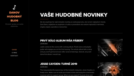 Šablóna Hudobný blog