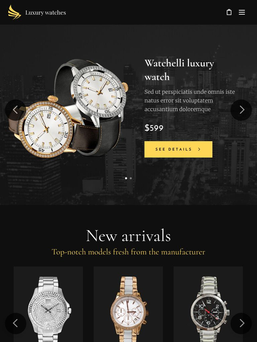 Luxury Watches Store Template - Website template