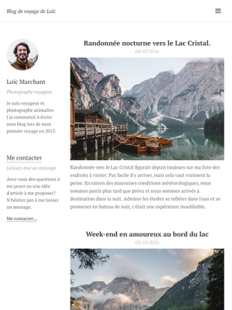 Modèle : Blog de voyage - Modèle - Webnode