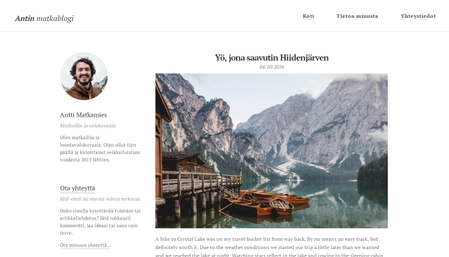 Matkablogin sivupohja