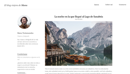 Plantilla de blog para viajeros