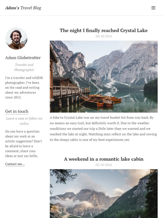 Travel Blog Template - Website template - Webnode