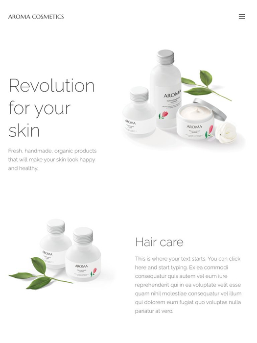 Cosmetic Brand Website Template Website template