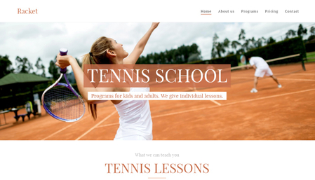Tennis School Template